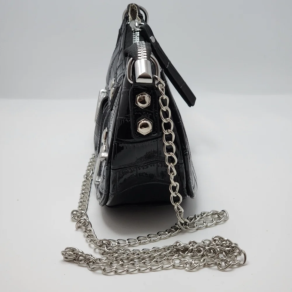 Small Crocodile Embossed Y2K Crossbody Bag